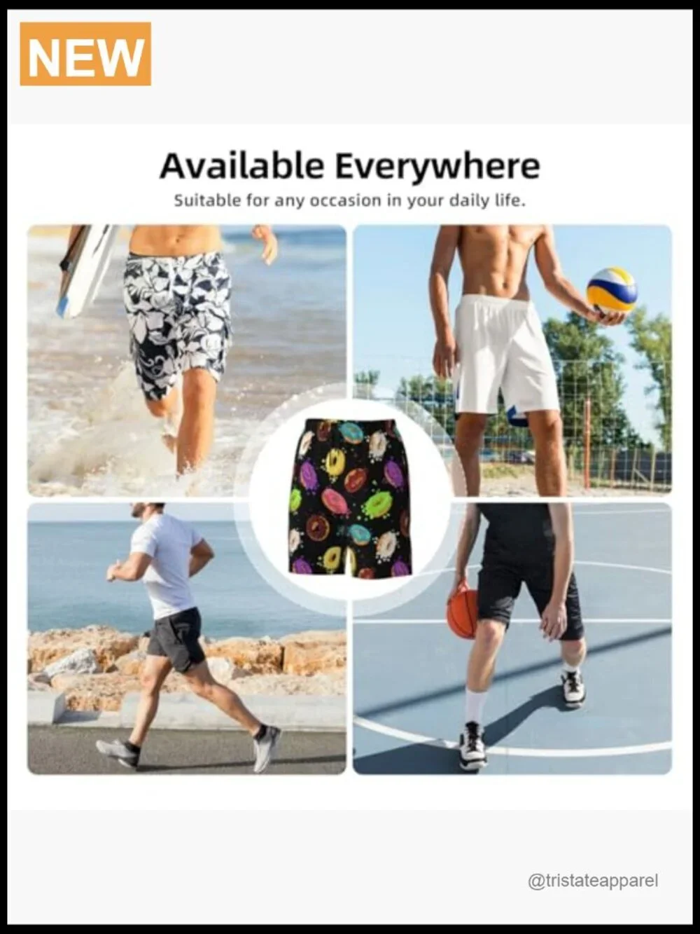 Mens Swim Trunks with Mesh Lining Quick Dry Board Shorts